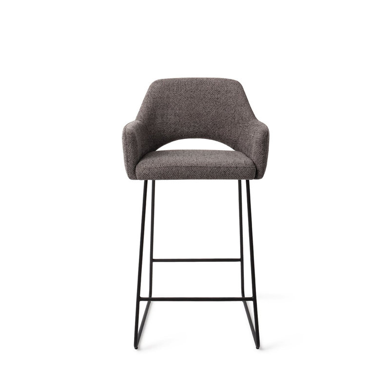 Nithsdale Upholstered Counter Stool with Metal Frame, Dark Grey, 65cm 