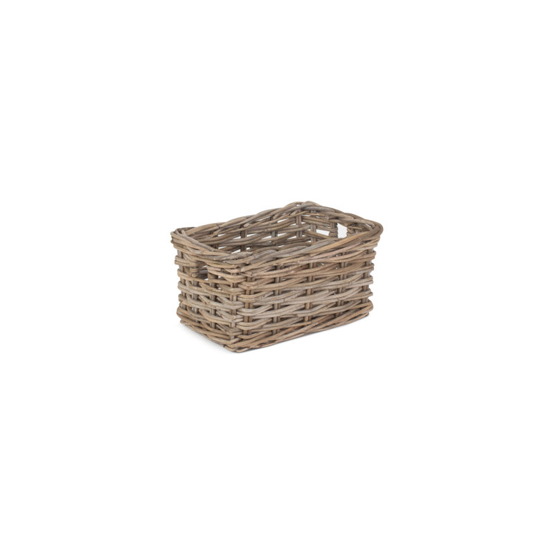 Wicker Rattan Storage Basket, 24cm H x 47cm W x 35cm D