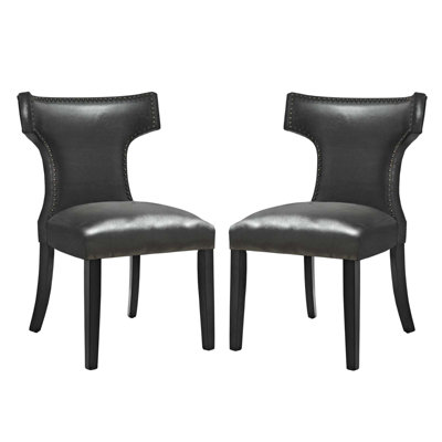 Carbon Loft Bronagh Curved Vinyl Dining Chair