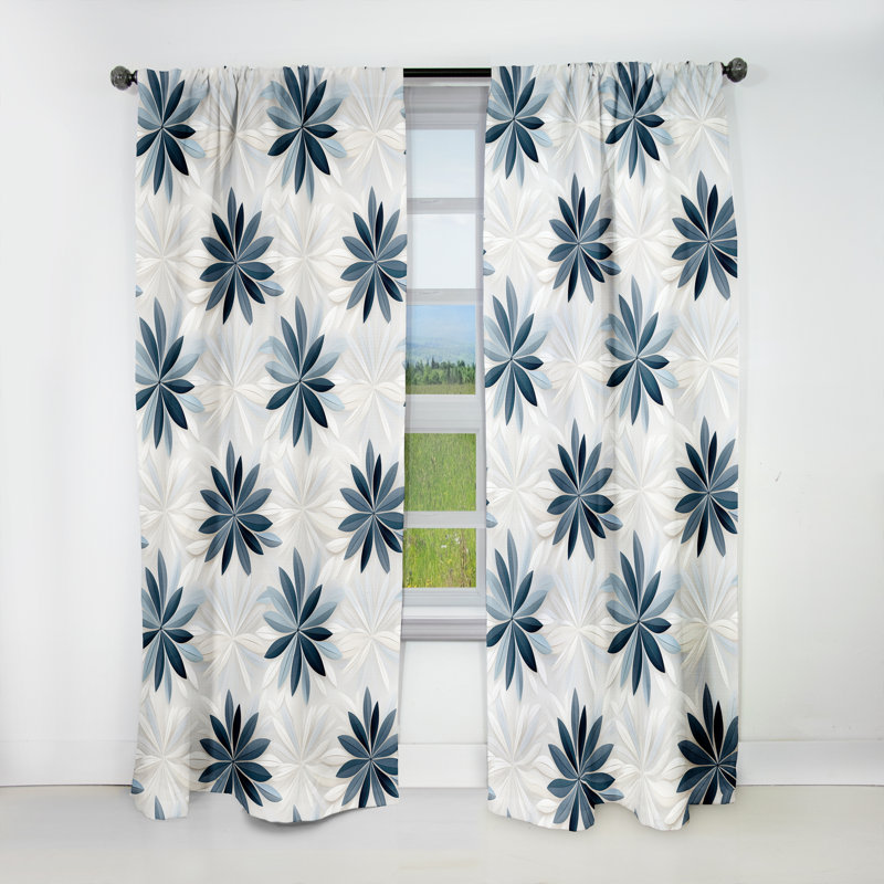 Panneaux de rideaux géométriques Nordic Tranquility, L 52 po x L 120 po