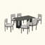 Table de salle à manger en bois pour 6 personnes avec 6 chaises rembourrées Farmhouse-469351044