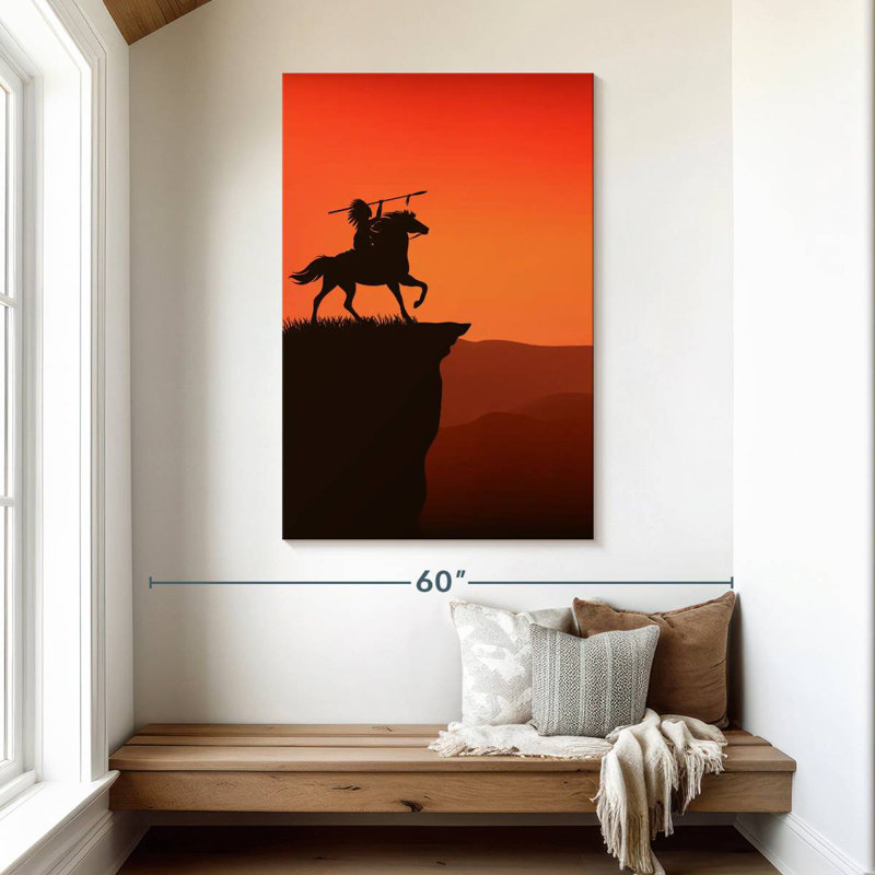 Indian Warrior Sunset, 48" H x 32" W