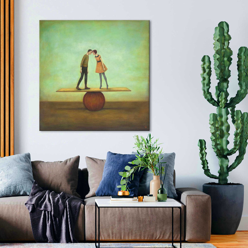 «Trouver l'équilibre» par Duy Huynh - Peinture, Toile tendue, H 18 po x l 18 po x P 1 po