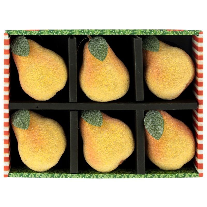 Frosted Pear Ornament, 4 Inches