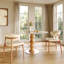 Table de salle à manger en pierre frittée ronde, table de cuisine circulaire pour 2 à 4 personnes, table de salle à manger en bois massif d'inspiration bambou pour la salle à manger, le coin-repas ou le salon-527186744-527186746