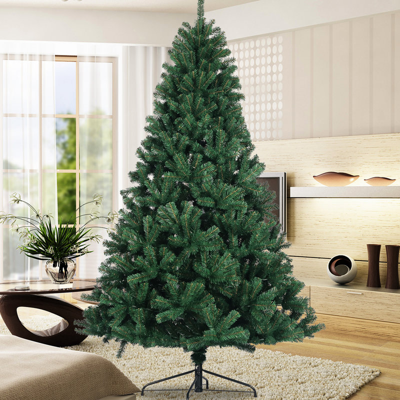 Arbre de Noël artificiel 6 pi, sapin épinette pleine avec 1000 pointes, support en métal pliable, aspect naturel de décoration polyvalente, branche, attrayant