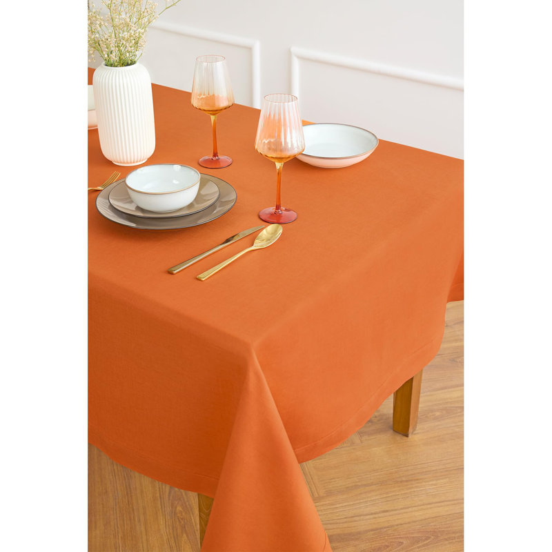 100% Pure Linen Tablecloth - Fete, Rainforest, 90" L x 60" W