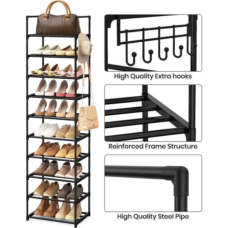 20 Pair Stackable Shoe Rack Rebrilliant Finish: Black