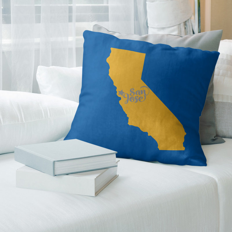 Housse de coussin carré en lin, San José, 26 po x 26 po, Or