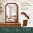 CUFEFi Boho Solid Wood Rounded Corner Mirror for Bathroom Bedroom Entryway and Living Room