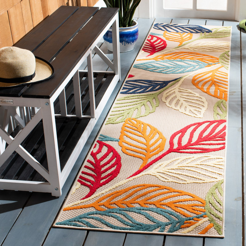 Tapis d'intérieur / extérieur floral Dellon Performance, Tapis de couloir 2 pi 2 po x 7 pi