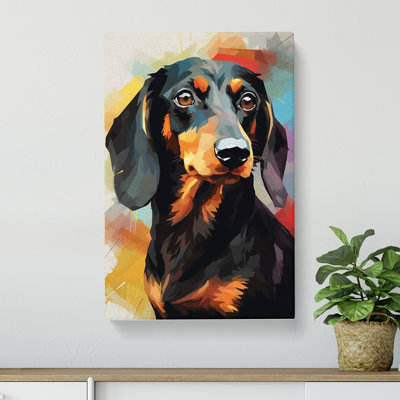 Dachshund Gestural - Wrapped Canvas