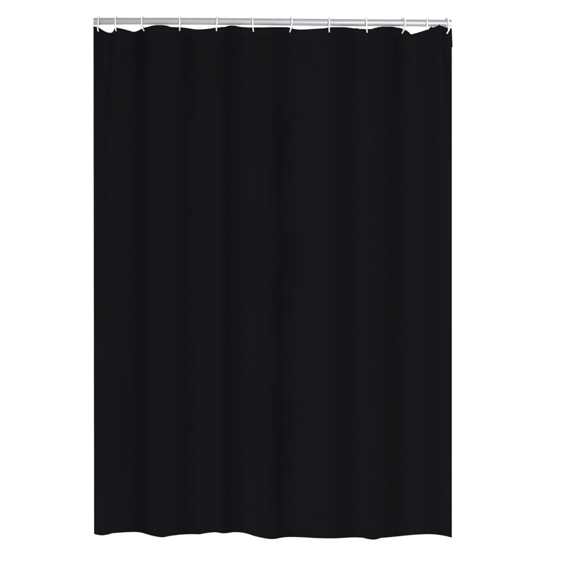 Madison Stuff Polyester Shower Curtain, Black