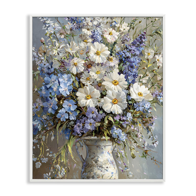 Fleurs dans un vase chinois, estampe numérique, design par Franklyn Gregory, H 20 po x l 16 po