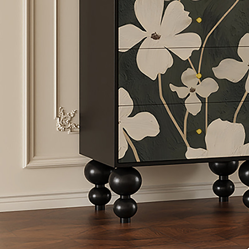 Buffet avec commode 19,7 po, Noir/gris