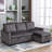 77 Inch Reversible Sectional Storage Sleeper Sofa Bed, L-Shape 2 Seat Sectional Chaise With Storage, Skin-Feeling Velvet Fabric Color For Living Room Furniture-335638087