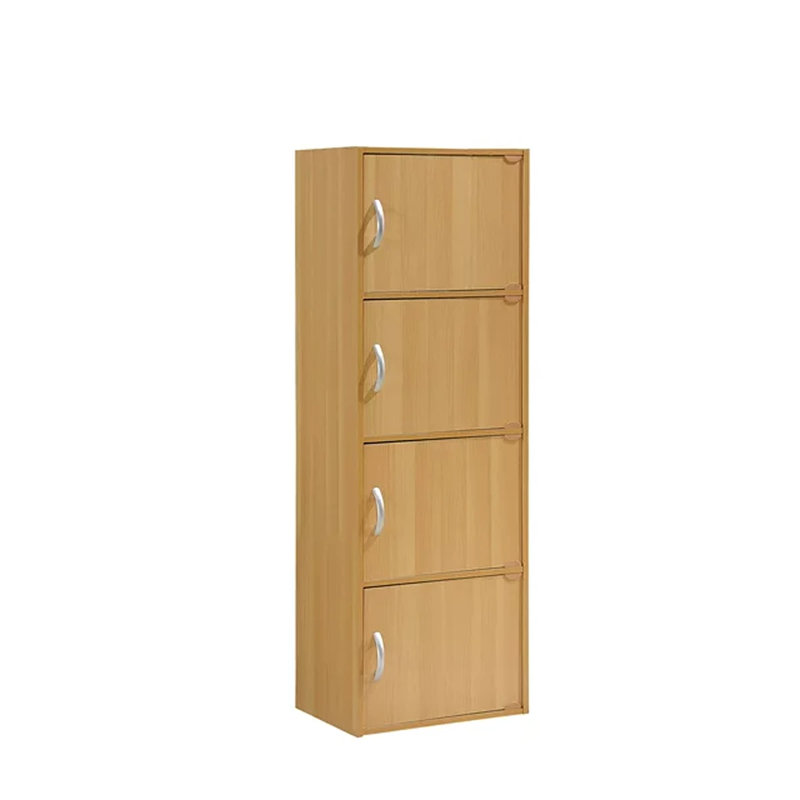 Aimee-Jane Storage Bookcase, Beech, (4 Shelves) 47.4" H x 15.9" W x 11.8" D