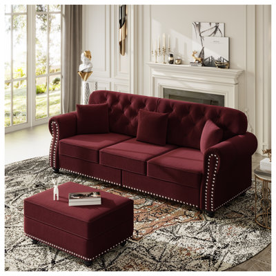 Canapé Chesterfield 82,6 po Mid-Century