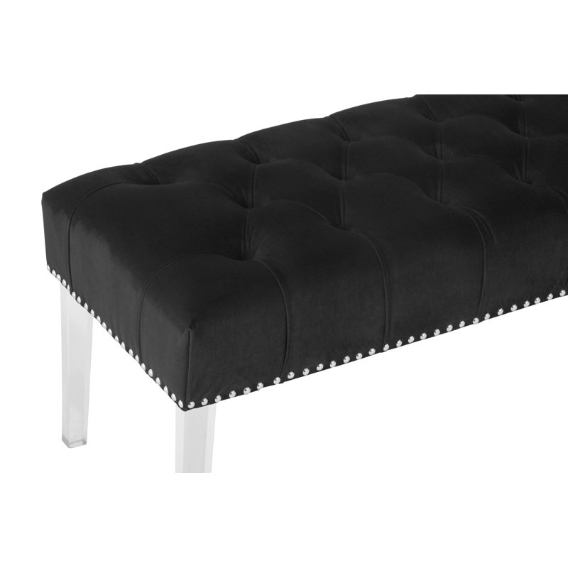 Sabrina Polyester Upholstered Bench, Black