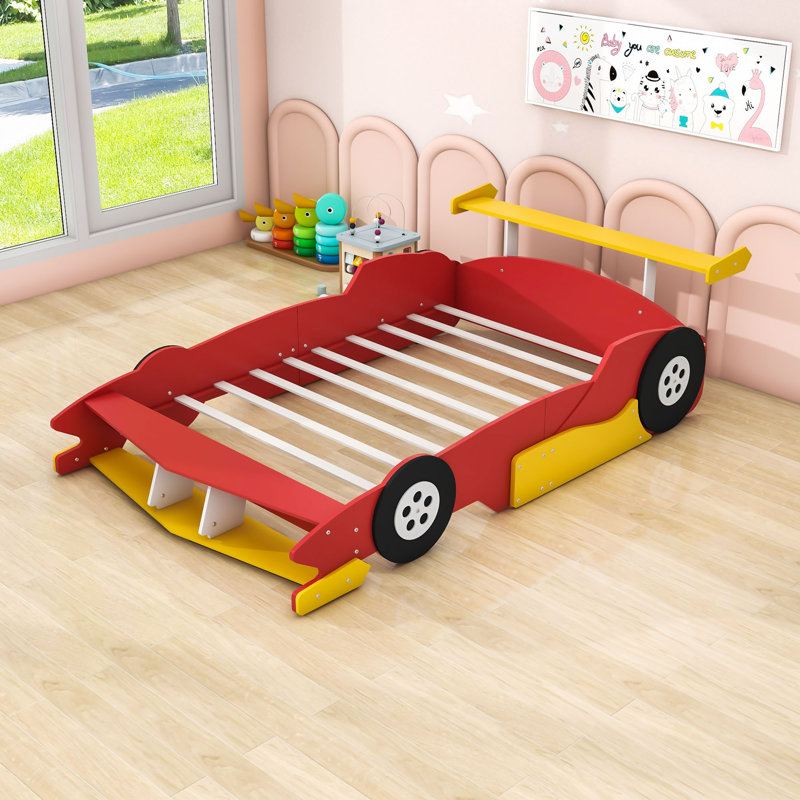 Lit plateforme avec roulettes Race, Double, Rouge