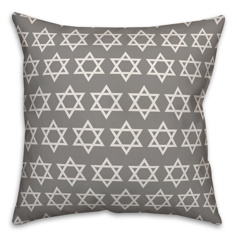  Housse de coussin Star of David, 18 po x 18 po, Polyester/ Bourre en polyester