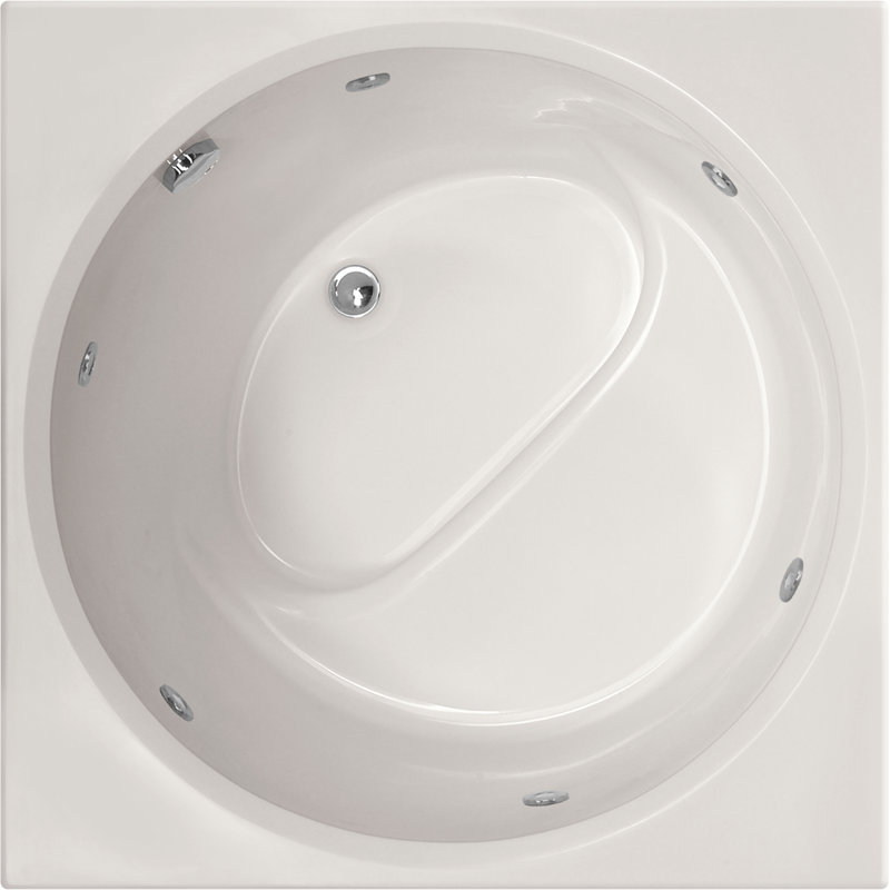 Fuji 40'' x 40'' Acrylic Bathtub, White, Satin Brass