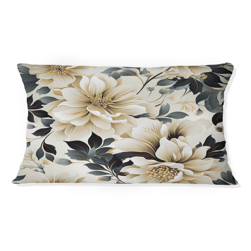 Coussin décoratif Timeless Beige Peony Sophistication III