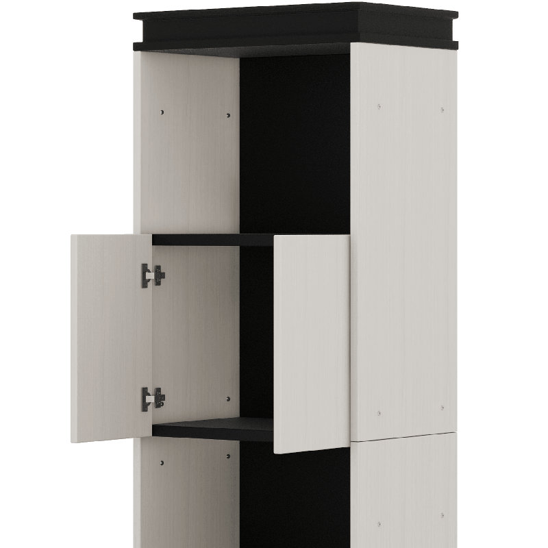 Lit escamotable double avec bureau, armoire de rangement et tablettes, cadre de lit plateforme pliable en bois