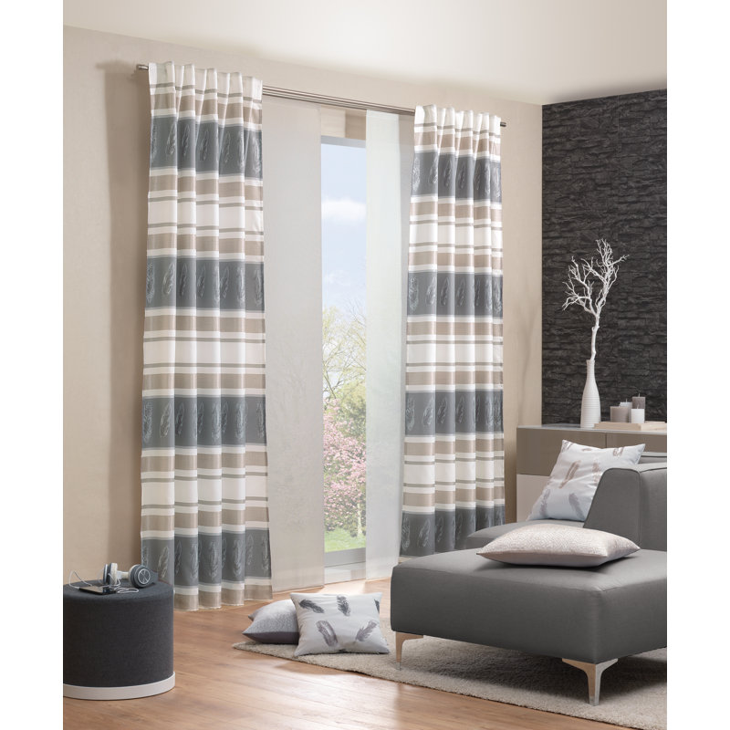 Semi Sheer Curtain Panel Pair Single Panel, Light yellow