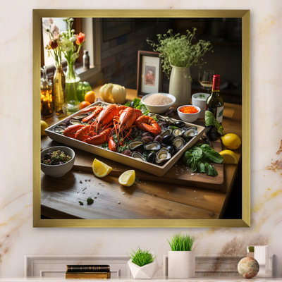 Assortiment de fruits de mer III sur toile