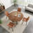47.2" Solid Wood Round Dining Kitchen Table For 4-6 People With Intersecting Pedestal Base-98405876-98405877