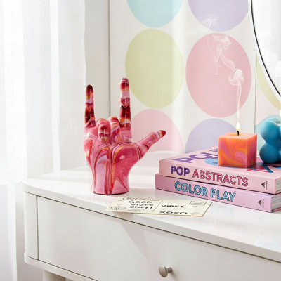 Rose, geste de la main, statue, décoration moderne, décoration intérieure, «I Love You»