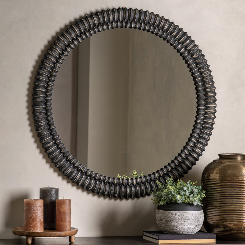 Janette Mirror, 90 cm H x 90 cm W, Black Wash