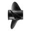 Hélice extérieure en aluminium pour mercure 40-140 HP, 13 po de diamètre x 19 po, 15 cannelures, rotation à droite, noir