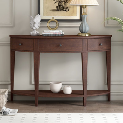 Curvona Modern Console Table with Melaleuca Wood and Ample Storage by NFusion