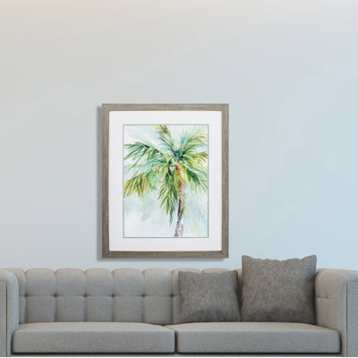 «Palm Breezes II», reproduction d'art sur papier encadré