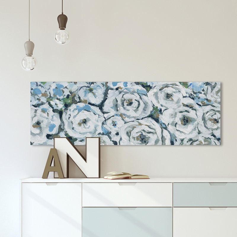 «Row of Blooms II» par Marmont Hill - peinture sur toile tendue, H 15 po x l 45 po x P 1,5 po