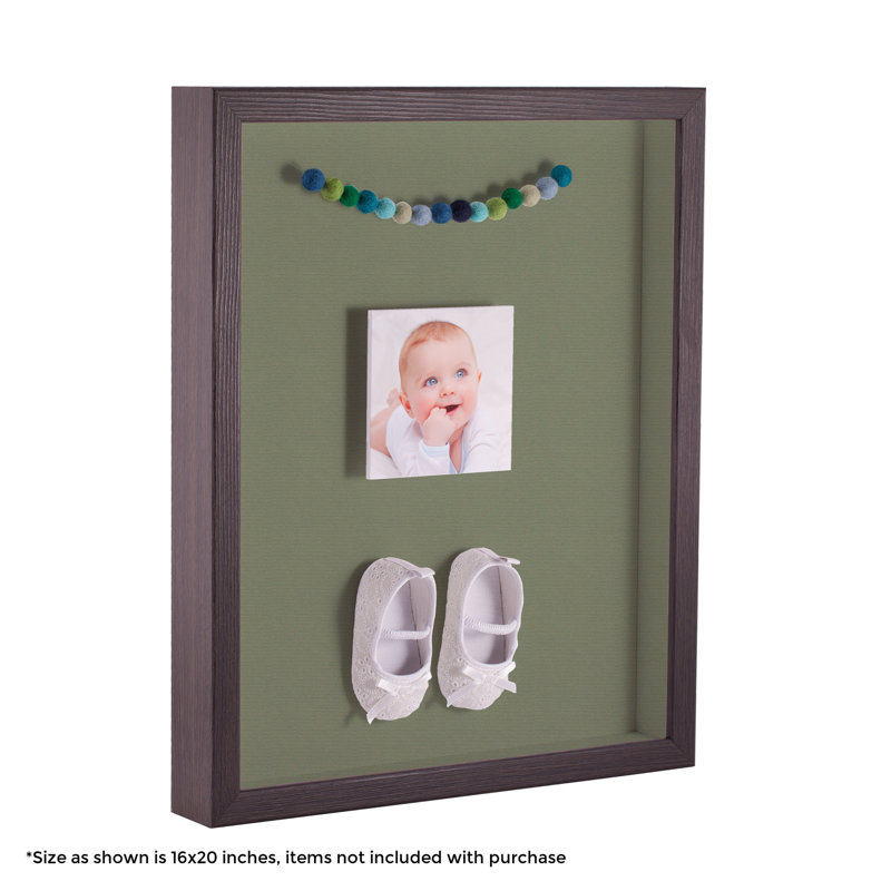 Wood Matte Shadow Box Picture Frame, Basil