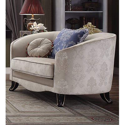 Fauteuil demi-tonneau de 51 po de large crème Lawerence