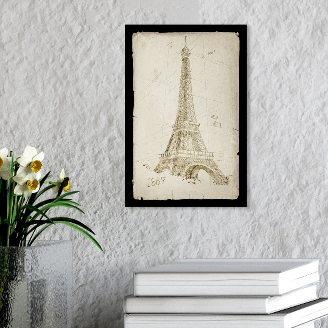 'Eiffel Tower 1887' Graphic Art on Wrapped Canvas