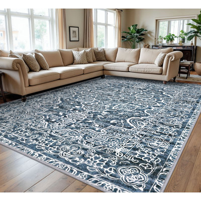  Area Rug Machine Washable Rugs with Rubber Backing for Living Room