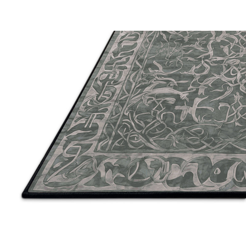 Silky Soft Plush Gray Area Rug, Round 8'