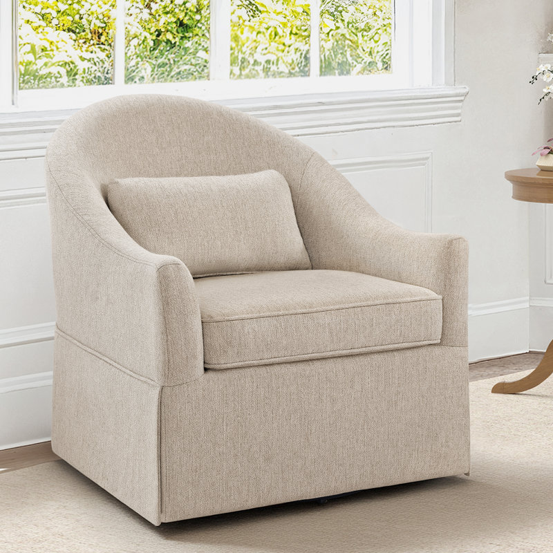 Fauteuil d'appoint demi-tonneau pivotant 30,3 po Martha, Avoine