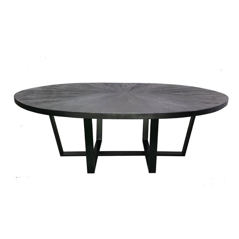 Table de salle à manger Eric Acacia, Noir, H 30,75 po x L 90,5 po x l 55,5 po