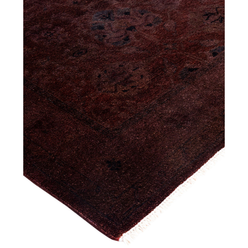 Overdyed One-of-a-Kind 3' 2" X 12' 8" Hand Knotted Area Rug
