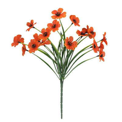 15 pièces de branches de fleurs artificielles violettes - Faux fleurs d'intérieur / extérieur en plastique pour le jardin, le porche, la décoration intérieure, la boîte de fenêtre et les décorations de fête de mariage