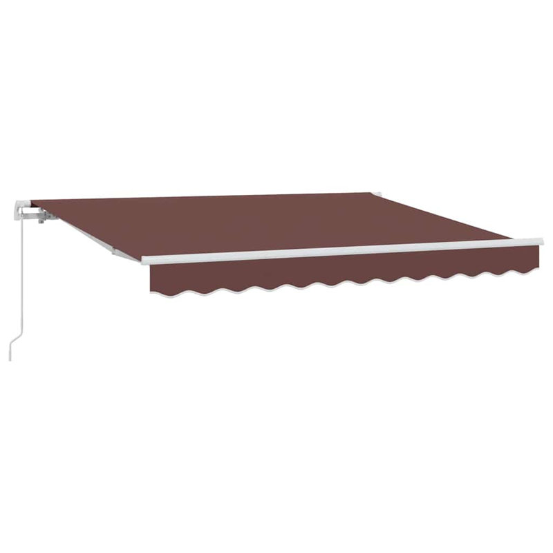 VidaXL 200cm D Polyester Cover Retractable Patio Awning, 250cm W x 200cm D, Brown/White