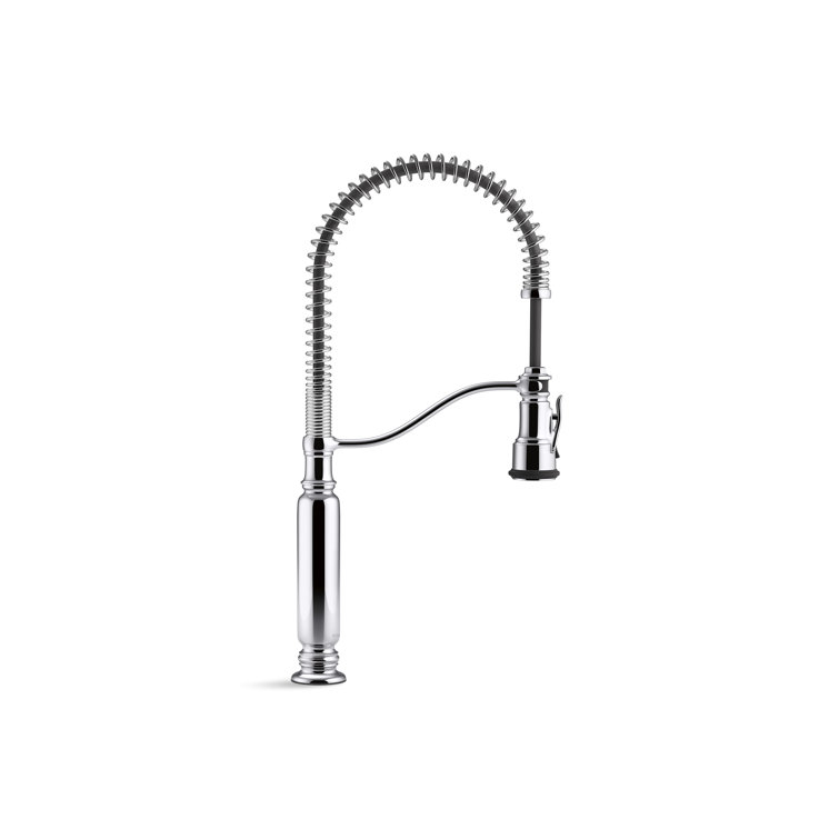 Kohler Tournant® Single Handle Semi-Professional Pre-Rinse Kitchen Faucet with Three-Function Pull Down Sprayer