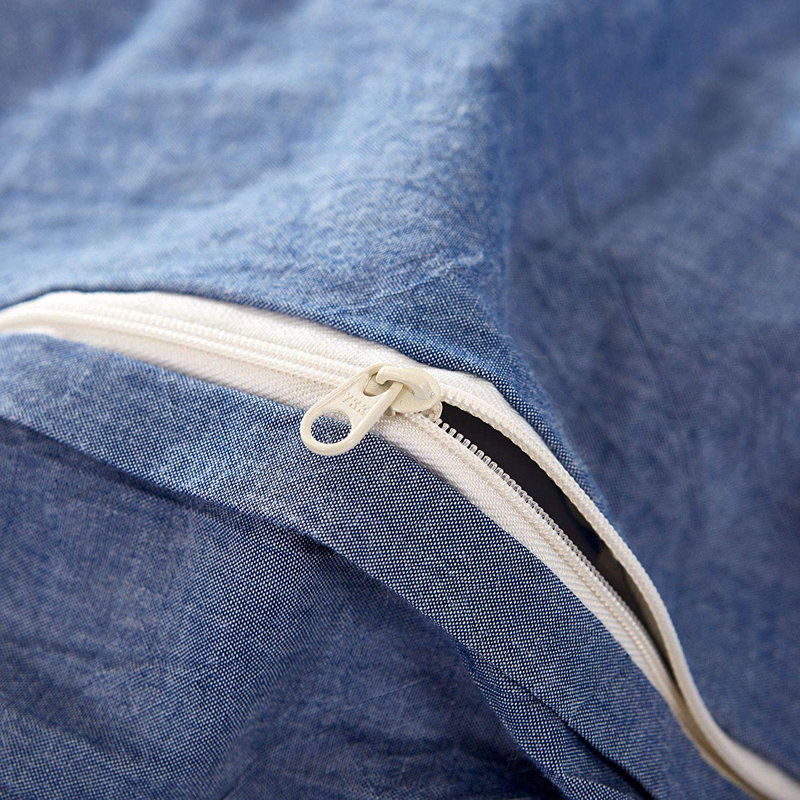 Duvet Cover_pompom Cotton Twill Duvet Cover, Blue, King Duvet Cover + 2 Pillow Cases