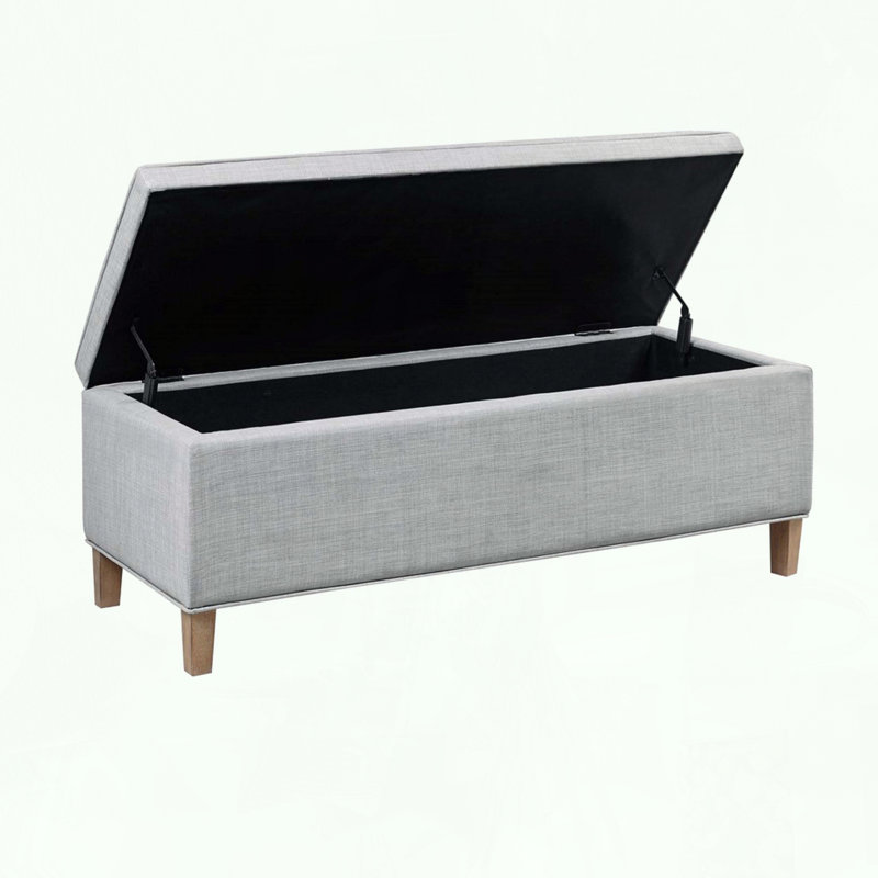 Rectangular Soft Close Storage Bench with Grey Finish